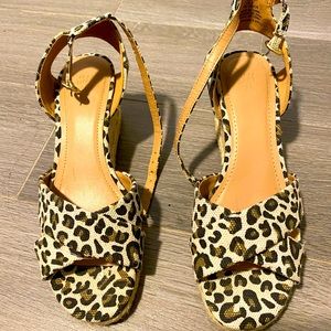 H&M Women's Leopard Espadrille Wedges - Sandals